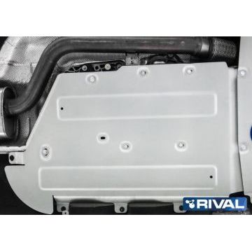 Защита КПП + РК алюминий 4 мм RIVAL для BMW X3, 20i; 20d; 30d; 30i; M40i; M40d 2017-/BMW X4, 20i; 20d; 30i; 30d; M40i 2018-