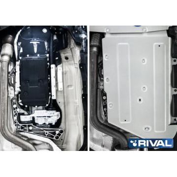 Защита КПП + РК алюминий 4 мм RIVAL для BMW X3, 20i; 20d; 30d; 30i; M40i; M40d 2017-/BMW X4, 20i; 20d; 30i; 30d; M40i 2018-