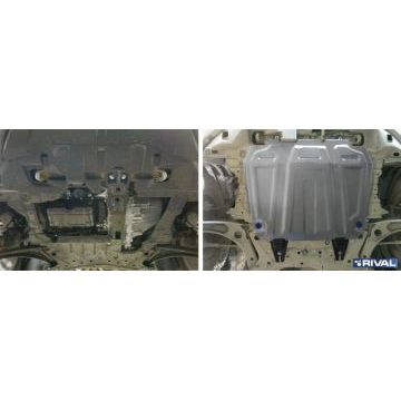 Защита картера + КПП алюминий 4 мм RIVAL для Citroen C4 Aircross, V - 1.6; 2.0; Увеличенная 2012-2016/Citroen C-Crosser, V - 2.2; 2.4; Увеличенная 2007-2013/Mitsubishi ASX, V - все; Увеличенная 2010-2015/Mitsubishi ASX, V - все; Увеличенная 2017-2019/Mitsubishi ASX, V - все; Увеличенная 2019-/Mitsubishi Lancer X, V - 1.5; 1.8; 2.0; Увеличенная 2007-2016/Mitsubishi Outlander XL, V - 2.0; 2.4; Увеличенная 2007-2012/Peugeot 4007, V - 2.0; 2.4; Увеличенная 2007-2012/Peugeot 4008, V - 2.0; Увеличенная 2012-2015