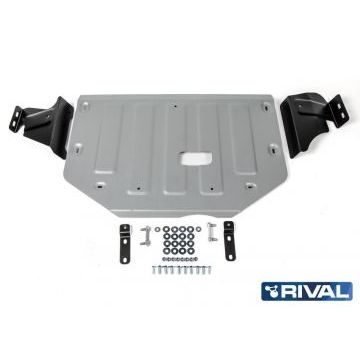 Защита картера + КПП алюминий 4 мм RIVAL для Ford Tourneo Custom, V - 2.2d; передний привод 2012-2018/Ford Tourneo Custom, V - 2.2d; передний привод 2017-/Ford Transit, V - 2.2d; полный/передний/задний привод 2014-