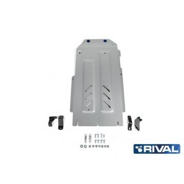 Защита КПП + РК алюминий 4 мм RIVAL для Genesis G70 V - 2.0T, полный привод 2018-2021/Kia Stinger, V - 2.0T; 3.3T; полный привод 2018-