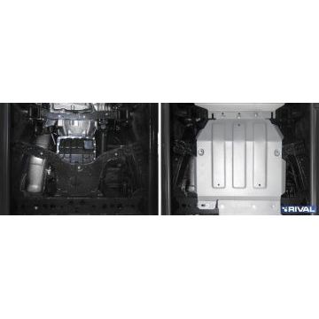 Защита КПП алюминий 4 мм RIVAL для Mercedes-Benz X-Class, V - 2.3TD; 3.0D; полный привод 2018-