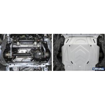 Защита картера алюминий 4 мм RIVAL для Fiat Fullback, V - 2.4d 2016-/Mitsubishi L200, V - 2.4d; 2,4d H.P. 2015-2018/Mitsubishi L200, V - 2.4d; 2,4d H.P. 2018-/Mitsubishi Pajero Sport, V - 3.0; 2.4d 2016-