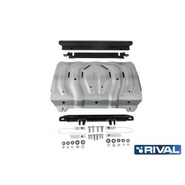 Защита радиатора алюминий 4 мм RIVAL для Fiat Fullback, V - 2.4d 2016-/Mitsubishi L200, V - 2.4d; 2,4d H.P. 2015-2018/Mitsubishi L200, V - 2.4d; 2,4d H.P. 2018-/Mitsubishi Pajero Sport, V - 3.0; 2.4d 2016-