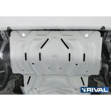 Защита радиатора алюминий 4 мм RIVAL для Fiat Fullback, V - 2.4d 2016-/Mitsubishi L200, V - 2.4d; 2,4d H.P. 2015-2018/Mitsubishi L200, V - 2.4d; 2,4d H.P. 2018-/Mitsubishi Pajero Sport, V - 3.0; 2.4d 2016-