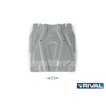 Защита КПП алюминий 4 мм RIVAL для Fiat Fullback, V - 2.4d 2016-/Mitsubishi L200, V - 2.4d; 2,4d H.P. 2015-2018/Mitsubishi L200, V - 2.4d; 2,4d H.P. 2018-/Mitsubishi Pajero Sport, V - 3.0; 2.4d 2016-