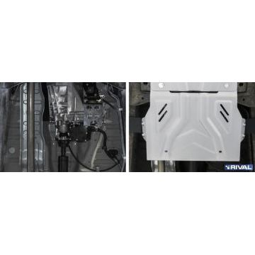 Защита РК алюминий 4 мм RIVAL для Fiat Fullback, V - 2.4d 2016-/Mitsubishi L200, V - 2.4d; 2,4d H.P. 2015-2018/Mitsubishi L200, V - 2.4d; 2,4d H.P. 2018-/Mitsubishi Pajero Sport, V - 3.0; 2.4d 2016-