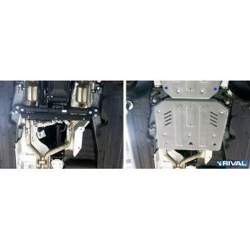 Защита КПП + РК Rival для Porsche Cayenne, V - 3.0d; 4.1d; 4.8T; 2014-2018
