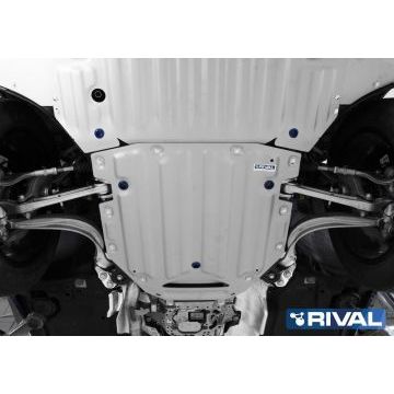 Защита КПП Rival для Volkswagen Touareg, V - 3.0 TDI (249л.с.) R-Line; полный привод; кроме а/м с системой активной стабилизации 2018-