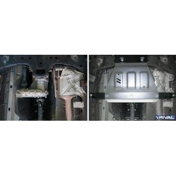 Защита РК алюминий 4 мм RIVAL для Volkswagen Amarok, V - 2.0d; 3.0d 2016-