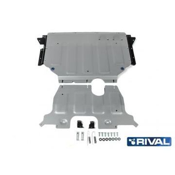 Защита картера + КПП Rival для Volkswagen Teramont, V - 2.0 (220л.с.); полный привод; 2 Части 2018-