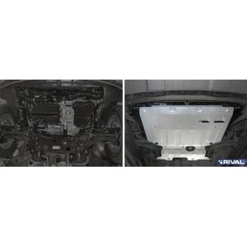 Защита картера + КПП Rival для Volkswagen Teramont, V - 2.0 (220л.с.); полный привод; 2 Части 2018-