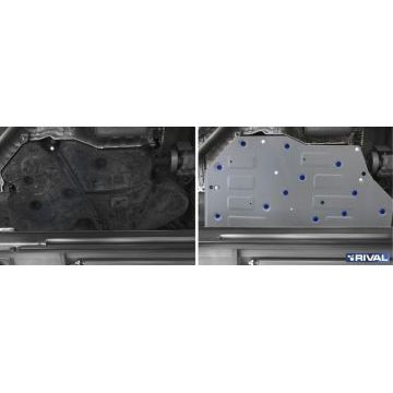 Защита топливного бака алюминий 4 мм RIVAL для Volkswagen Teramont, V - 2.0 (220л.с.); 3.6 (280л.с.); полный привод 2018-