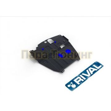 Защита картера + КПП Rival сталь 2 мм для Chevrolet Captiva, V - 2.2d; 2.4; 3.0; со штатной поперечной балкой; Увеличенная 2012-2015