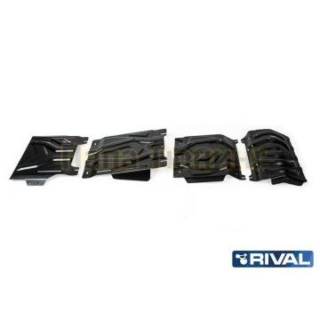 Комплект защит радиатор + картер + КПП + РК Rival сталь 2 мм для Fiat Fullback, V - 2.4d	2016-/Mitsubishi L200, V - 2.4d; 2,4d H.P.2015-/Mitsubishi Pajero Sport, V - 3.0; 2.4d	2016-