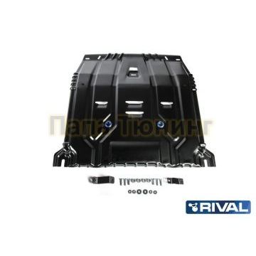 Защита картера + КПП Rival сталь 2 мм для Kia Sportage, V - 1.6T(177hp); 2.0; 2.0d; 2.4 ;/Hyundai Tucson, V - 1.6; 1.6T (177л.с.); 2.0; 2.0d/Hyundai Santa Fe, V - 2.2d; 2.4/Kia	Sorento Prime, V - 2.2d; 2.4; 3.5 2016-