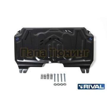 Защита картера + КПП Rival сталь 2 мм для Toyota Highlander, V - 3.5; Увеличенная 2017-
