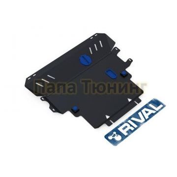 Защита картера + КПП Rival сталь 2 мм для Mazda 3, V - 1.6; 2.0 2003-2008