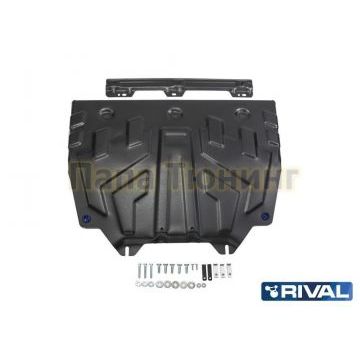 Защита картера + КПП Rival сталь 2 мм для Mazda 3, V - 1.5; 1.6; 2.0; Увеличенная 2013-2019