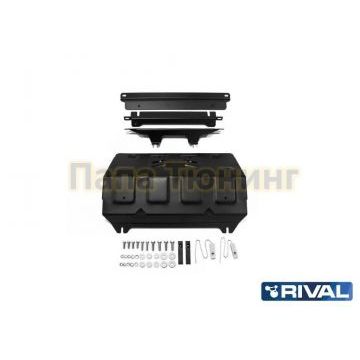 Защита радиатора Rival сталь 2 мм для Mitsubishi Pajero Sport, V - 3.0; 2.4d; выводим 2016-