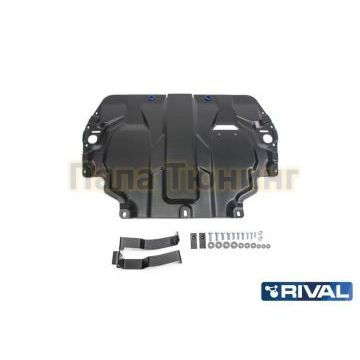 Защита картера + КПП Rival сталь 2 мм для Volkswagen Golf, V - 1.6; 1.9d; 2.0; 2.0d 2004-2013 Защита картера + КПП Rival сталь 2 мм для Volkswagen Golf, V - 1.6; 1.9d; 2.0; 2.0d 2004-2013