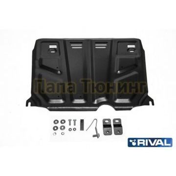 Защита картера + КПП Rival сталь 2 мм для Toyota Auris, V - 1.6; 1.8 2007-2016
