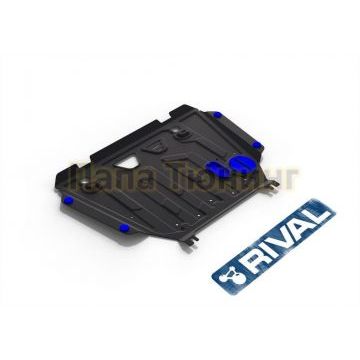 Защита картера + КПП Rival сталь 2 мм для Toyota Auris, V - 1.6; 1.8; Увеличенная 2007-2016