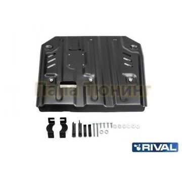 Защита КПП + РК Rival сталь 2 мм дляVolkswagen Touareg, V - 3.0d; 3.6 2010-2018