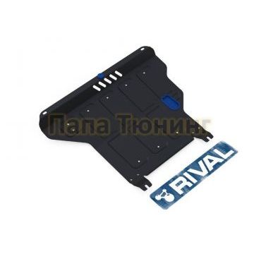 Защита картера + КПП Rival сталь 2 мм для Volkswagen Polo, V - 1.4; 1.6; МКПП 1994-2001