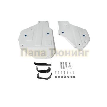 Защита топливного бака алюминий 4 мм Rival для Audi Q8, V - 3.0 2018-/Audi Q7, V - 3.0; 3.0d 2015-/Audi Q7, V - 3.0d 45TDI 2020-