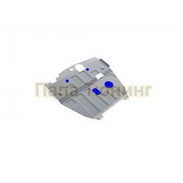 Защита картера + КПП Rival алюминий 4 мм для Chevrolet Captiva, V - 2.2d; 2.4; 3.0; со штатной поперечной балкой; Увеличенная 2012-2015