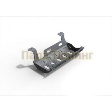 Защита глушителя Rival алюминий 4 мм для Jeep Wrangler JK 2D, V - 2.8d; 3.6; 3.8; АКПП 2007-2018