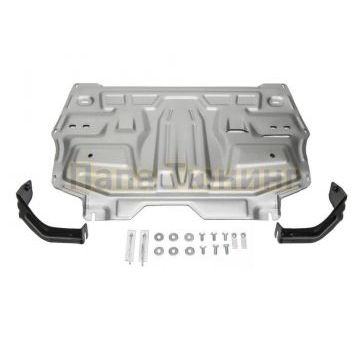 Защита картера + КПП Rival алюминий 4 мм для Volkswagen Polo/Polo Sedan, V - 1.6 (85л.с., 90л.с., 105л.с., 110л.с.); 1.4 (125л.с.) 2010-2019