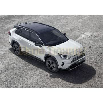 Пороги алюминиевые Rival Black-Premium для Toyota Rav4 2019-