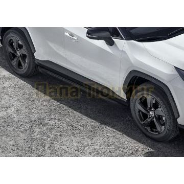Пороги алюминиевые Rival Black Start для Toyota Rav4 2019-
