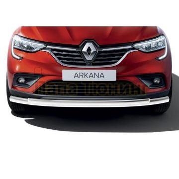 Защита переднего бампера d57+d42 Rival для Renault Arkana 2019-