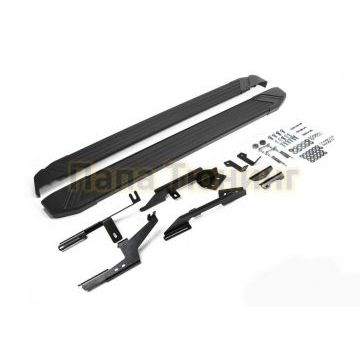 Пороги алюминиевые Rival Black Start для Nissan Terrano/Renault Duster/Renault Kaptur/Arkana 2011-2019-