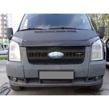 Защита радиатора черная верхняя РусСталь для Ford Transit 2006-2014