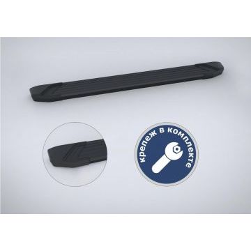 Пороги алюминиевые Rival Black New для Cadillac XT5 2016-