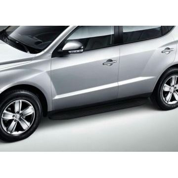 Пороги алюминиевые Rival Black-Premium для Geely Emgrand X7 2013-2019