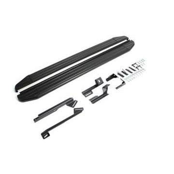 Пороги алюминиевые Rival Black-Premium для Geely Emgrand X7 2013-2019