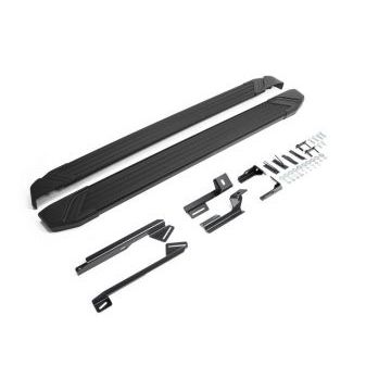 Пороги алюминиевые Rival Black Start для Geely Emgrand X7 2013-2019