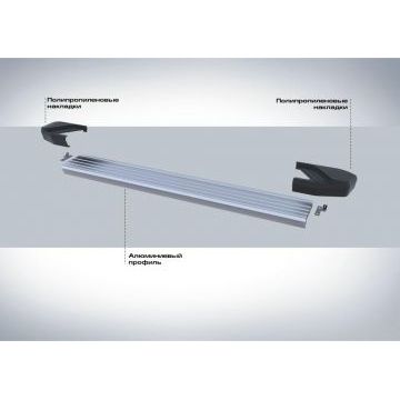 КОПИЯ Пороги алюминиевые Rival Silver New для Audi Q7 2015-