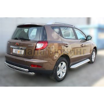 Пороги с площадкой алюминиевый лист 60 мм ALFeco для Geely Emgrand X7 2013-2016