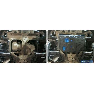 Защита картера + КПП Rival сталь 2 мм для Geely Emgrand 7, V - 1.5; 1.8 2016-2018