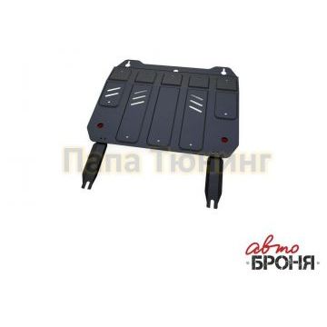 Защита картера + КПП сталь 2 мм АвтоБРОНЯ для Geely GC6, V - 1.5 2014-2017/Geely MK Cross, V - 1.5 2011-2015/Geely MK, V - 1.5 2008-2015