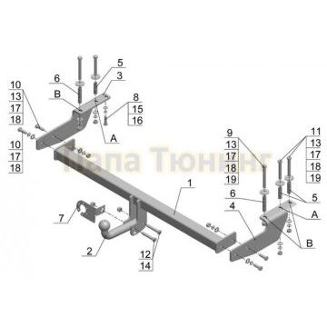 Фаркоп Avtos для Great Wall M4 2013-2015
