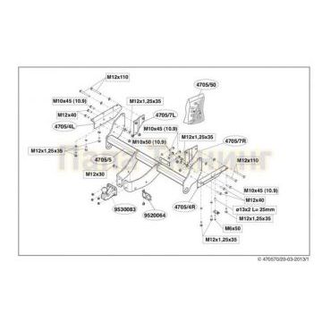 Фаркоп Brink шар F для Mitsubishi Pajero 4 2006-2019