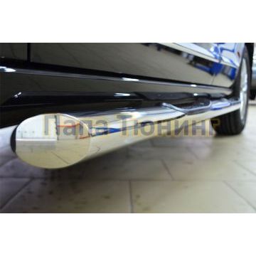 Пороги труба с накладками d76 вариант 1 РусСталь для Great Wall Hover H6 2013-2015