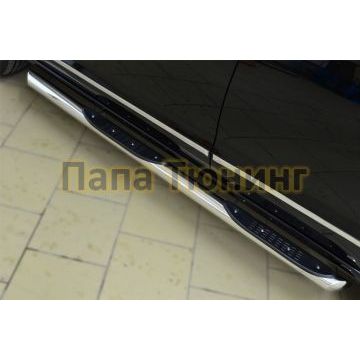 Пороги труба с накладками d76 вариант 1 РусСталь для Great Wall Hover H6 2013-2015